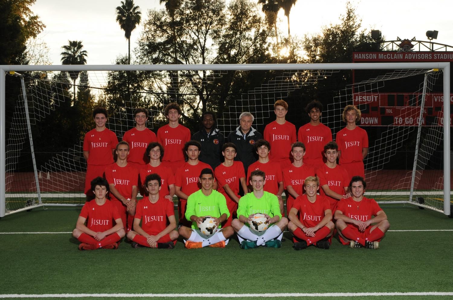 Sam Pettinato 18 (middle row, far right) poses with his team. | Jesuit Communications