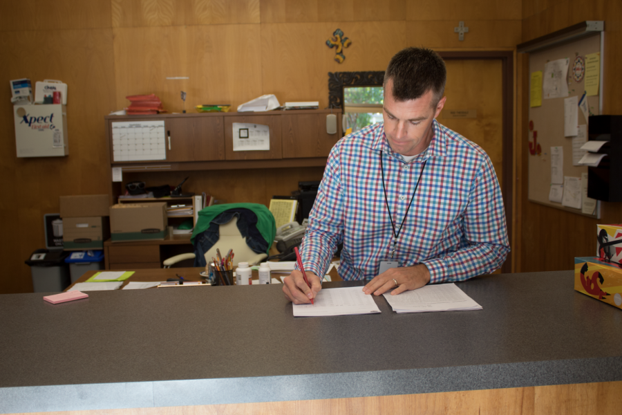  Assistant Dean of Students Mr. Keegan Smith at work in the Dean’s Office